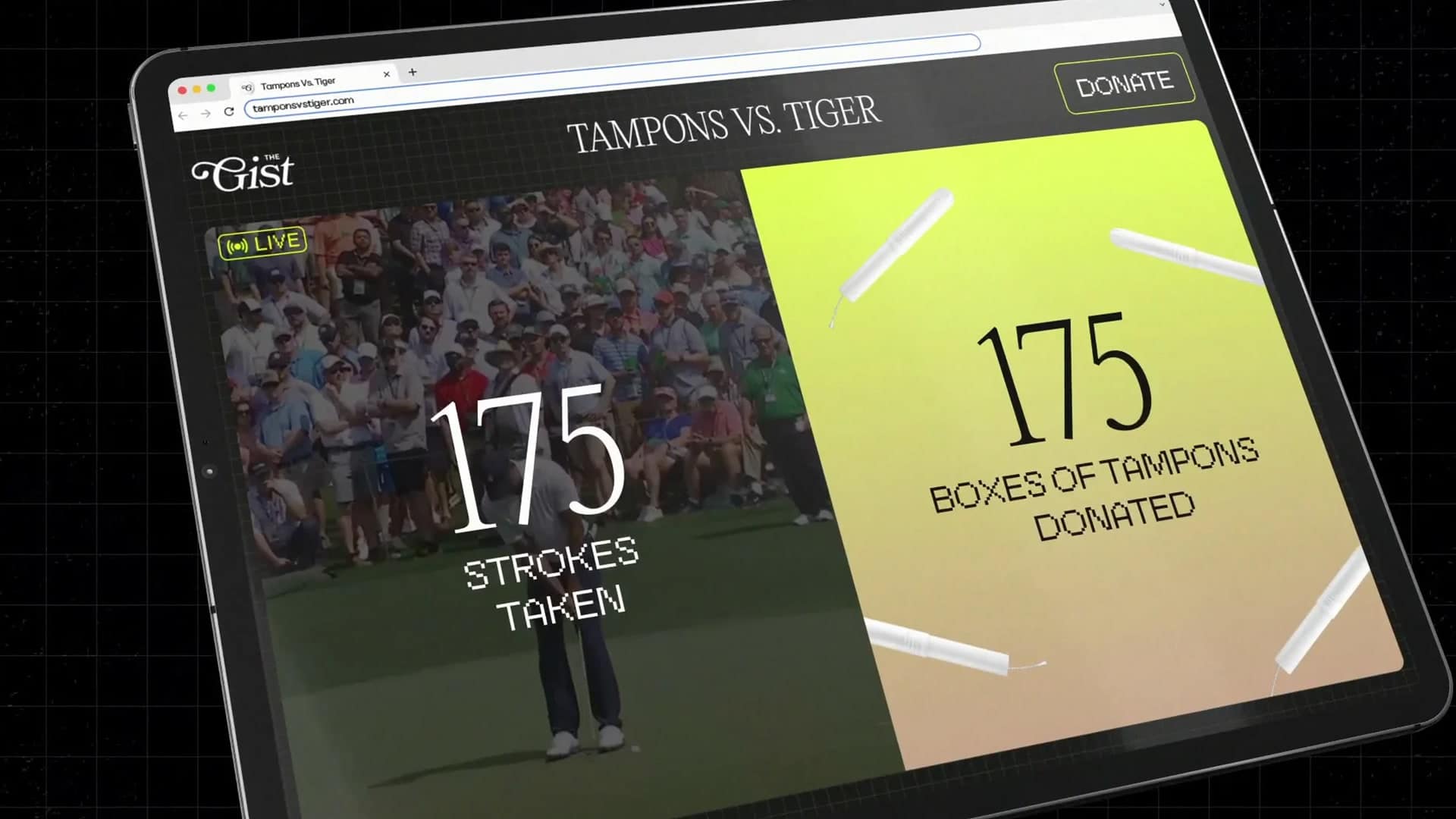 The Gist Tampons Vs. Tiger website